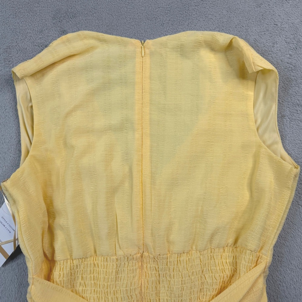 NWT Maison Tara Womens Butter Yellow Sleeveless Faux Wrap Maxi Dress Size 12 - Picture 14 of 15